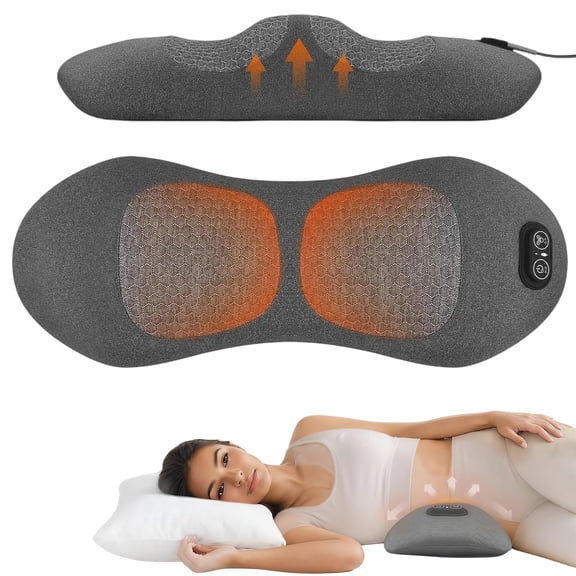 2026 Upgraded 3-In-1 Lumbar Support Pillow With Remote Control, Triple Fusion Back Massager With Heat, Vibration & Stretching, Portable Electric Lumbar Pillow For Home, Office