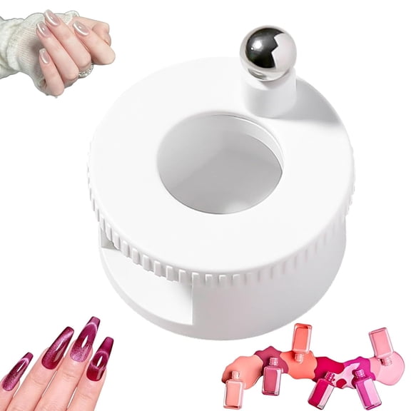 2026 Upgraded 360° Rotating Cat Eye Magnet, Rotating Cat Eye Magnet, Glass Bead Nail Magnet, Easily Glossy Effectfor for DIY Beginners (White)