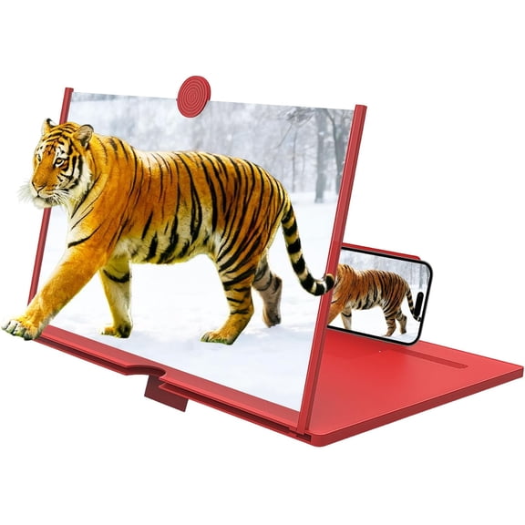 2026 Upgraded 3D HD Phone Screen Magnifier, Foldable Smartphone Screen Amplifier Stand, Portable Mobile Display Enlarger for Movies, Videos & Gaming