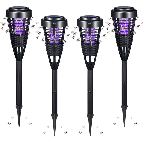 2026 Upgraded 4-Pack Solar Bug Zapper Outdoor, Waterproof Mosquito Trap for Patio and Backyard