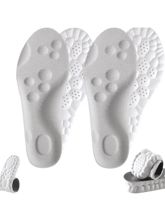 2026 Upgraded 4D Cloud Memory Foam Insoles - Men Women Cuttable Arch Support Shoe Insoles, Auto-Adapt Foot Shape, Pain Relief & Fatigue Reduction for Walking, Standing All Day