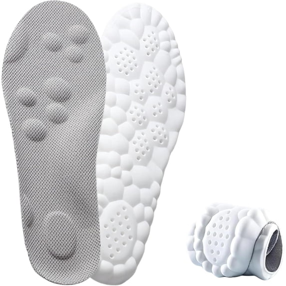 2026 Upgraded 4D Memory Foam Cloud Insoles, Men Women Foot & Joint Support All-Day Comfort Shoe Insoles(Gray-b,10)