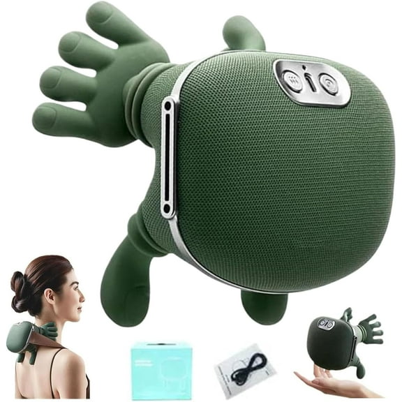 2026 Upgraded 4d Wireless Massager, 4d Wireless Massager Shiatsu Deep Tissue Relief, Neck Massager with Heat, 3-Speed Adjustment, Simulated Human Hand Design for Pain Relief and Muscle Relax