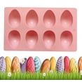 thumbnail image 1 of 2026 Upgraded 8 Cavities Silicone Egg Molds for Easter Silicone Egg Pan Baking Supplies for Cake Decorating Chocolate Candy (Pink), 1 of 7