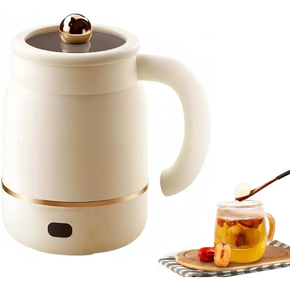 2026 Upgraded 900ml Portable Electric Cooking Mug with Ceramic Liner - Adjustable Temperature & 24H Keep Warm, Fast Boil for Office, Dorm & Travel