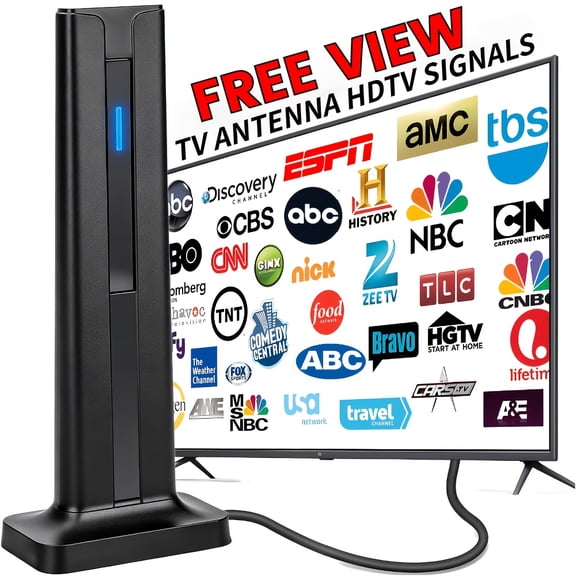 2026 Upgraded AI Digital HD TV Antenna, Indoor & Outdoor Use, 360 Omni-Directional Coverage, Supports 4K & 1080P, Compatible with Smart TVs And Old TVs