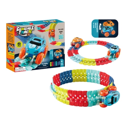 2026 Upgraded Anti Gravity Race Track with Car (46pcs) – 360° Electric Climbing Race Tracks with Lights, Multicolor Glow in The Dark Flexible Antigravity Race Track