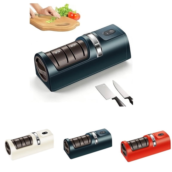 2026 Upgraded Automatic Kitchen Knife Sharpener – Cordless, Rechargeable, Portable | Diamond Grinding Wheel & Strong Suction Base | Compatible with Most Household Knives