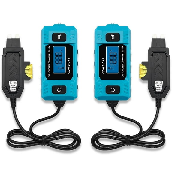 2026 Upgraded Automotive Circuit Fault Probe Tester, High-Precision Current Tester, 20A 48V Car Relay Fuse Blade Checker, Built-in Front Light with Blue Backlit LCD Screen (2PCS)