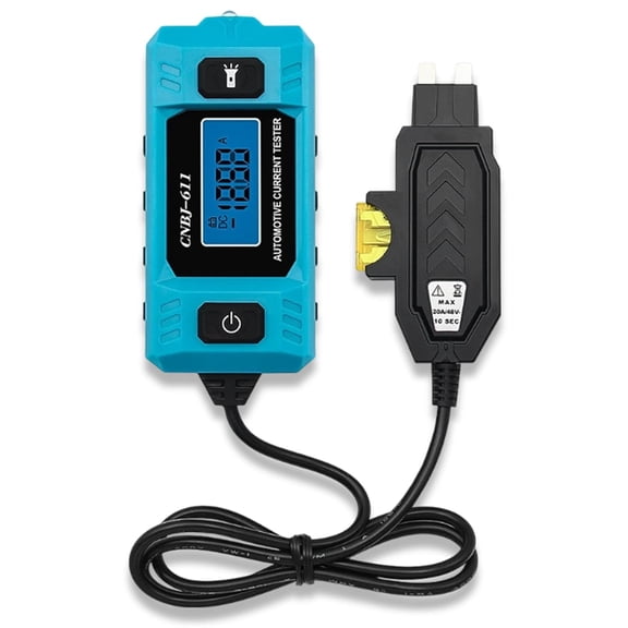 2026 Upgraded Automotive Circuit Fault Probe Tester, High-Precision Current Tester, 20A 48V Car Relay Fuse Blade Checker, Built-in Front Light with Blue Backlit LCD Screen (1PCS)