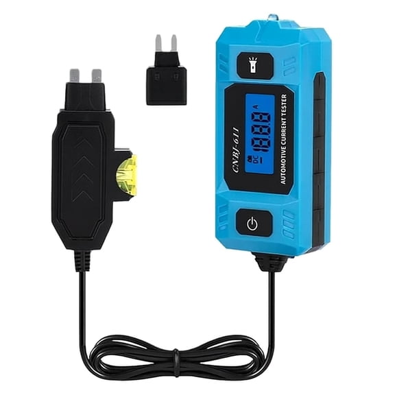 2026 Upgraded Automotive Circuit Fault Probe Tester, High-Precision Current Tester, 20A 48V Car Relay Fuse Blade Checker, Built-in Front Light with Blue Backlit LCD Screen