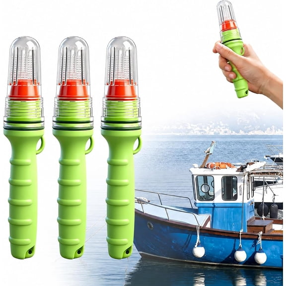 2026 Upgraded Boat Flares, Marine Flares LED Light Waterproof Emergency Signals, Waterproof and High Visibility for Fishing Vessels, Buoys, and Emergency Signaling (Red * 3)