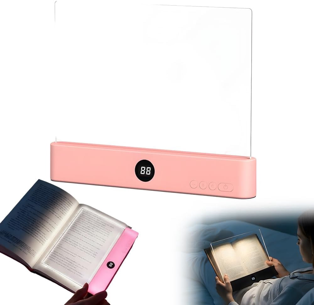Book Ruler Light 2026 Upgraded Book Light, Rechargeable Clear LED Flat Book Lights for ...