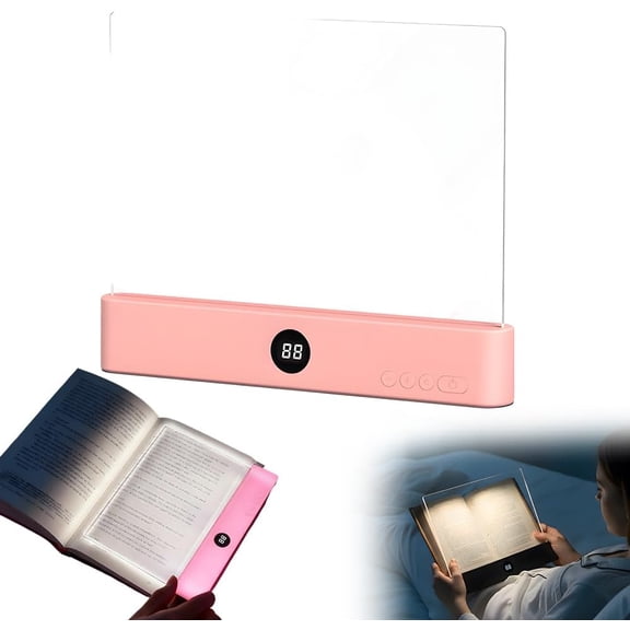 2026 Upgraded Book Light, Rechargeable Clear LED Flat Book Lights for Reading in Bed at Night with 3 Colors & Timer, Dimmable Panel Plate Lamp Full Page Light, Gift for Readers Women Men