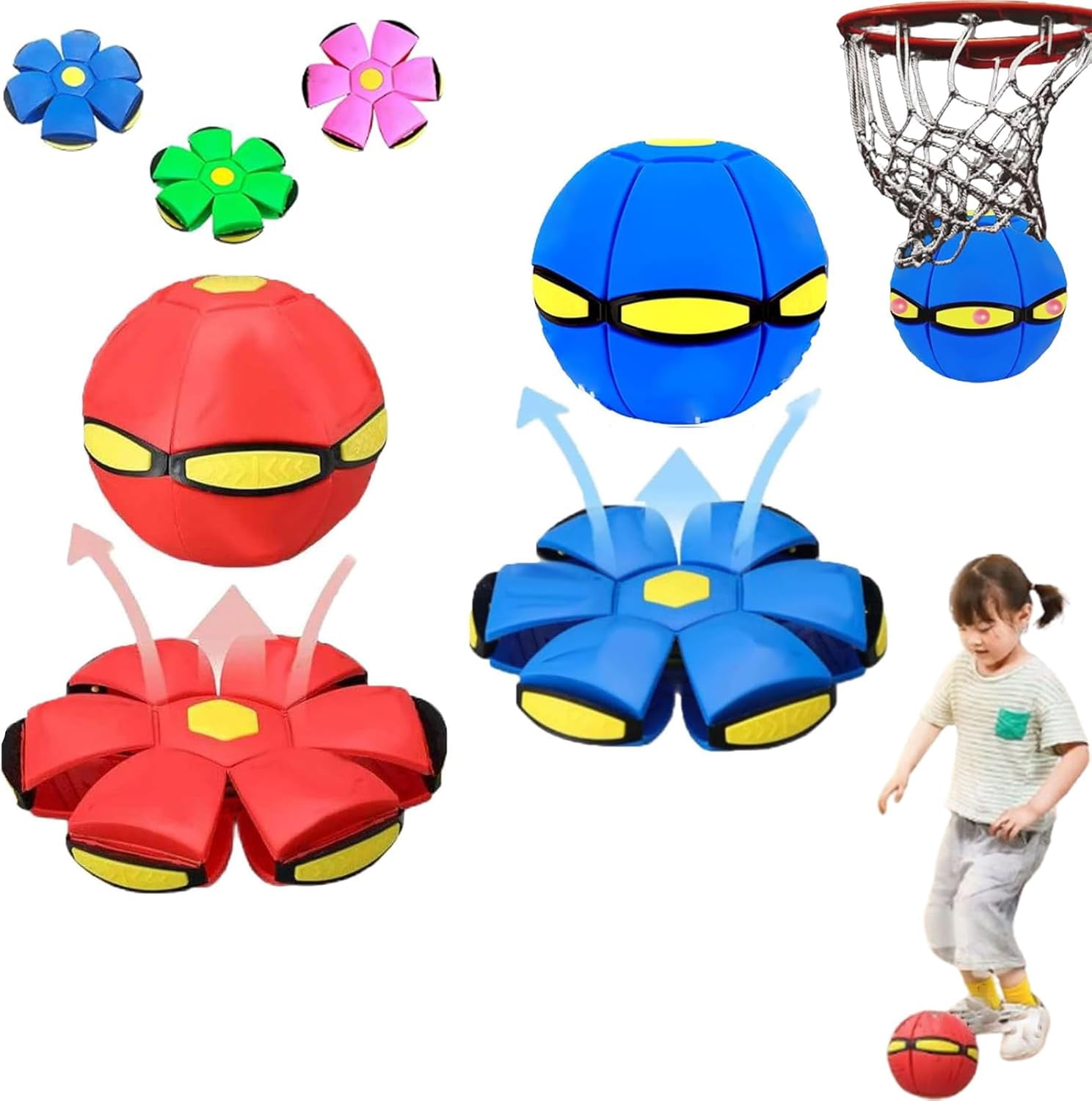 Palla Magica Rimbalzante Con Luci Per Bambini - Gioco Interattivo Indoor E Outdoor, 6 Luci, Cambia Forma
