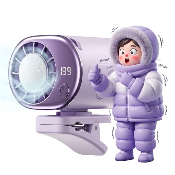 2026 Upgraded Car Clip On Air Conditioner Fan with LED Display - 360° Rotation, 200 Speeds Adjustable Portable USB Rechargeable 2000mAh Battery Personal Cooling Mini Fans Handheld