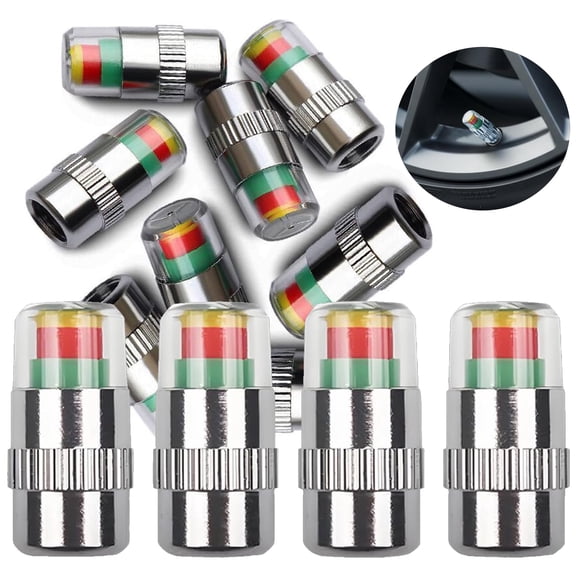 2026 Upgraded Car Tire Pressure Monitor Valve Stem Caps – 3 Color Eye Alert 36 PSI (2.4Bar) Sensor Indicator, Easy Read Tire Caps Fit for Most Cars