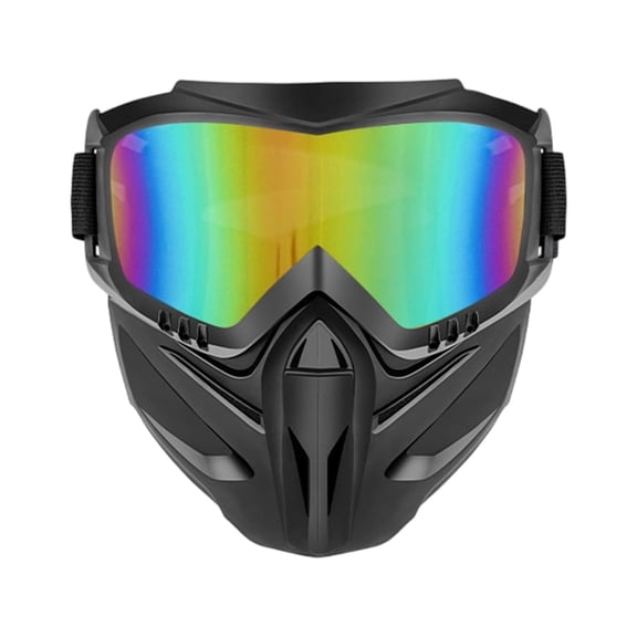 2026 Upgraded Detachable Full Face Goggle Mask, Anti-Fog Grass Cutting Goggles for Welding, Riding, Windproof Paintball Mask