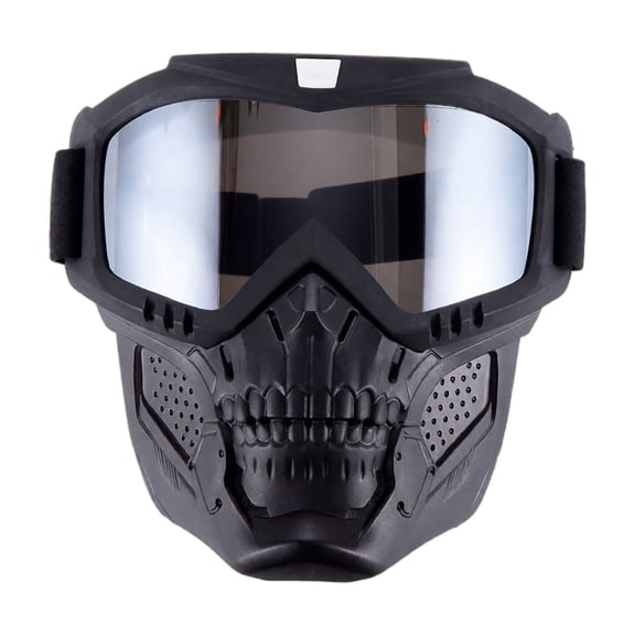 2026 Upgraded Detachable Full Face Goggle Mask, Anti-Fog Grass Cutting Goggles for Welding, Riding, Windproof Paintball Mask