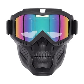 2026 Upgraded Detachable Full Face Goggle Mask, Anti-Fog Grass Cutting Goggles for Welding, Riding, Windproof Paintball Mask