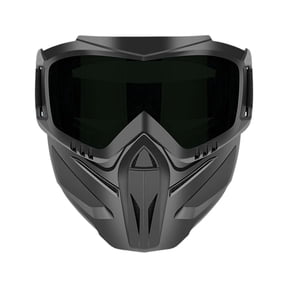 2026 Upgraded Detachable Full Face Goggle Mask,Impact Resistant Anti-Fog Grass Cutting Goggles for Welding, Riding, Windproof Paintball Mask