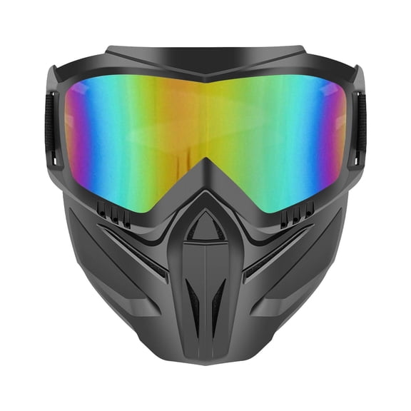 2026 Upgraded Detachable Full Face Goggle Mask, Impact Resistant Shield for Welding Grass Cutting Riding, Multi Purpose Anti Fog Windproof Safety Goggles Paintball