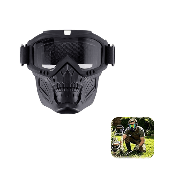 2026 Upgraded Detachable Full Face Goggle Mask, for Riding, Windproof Paintball Mask, Anti-Fog Grass Cutting Goggles
