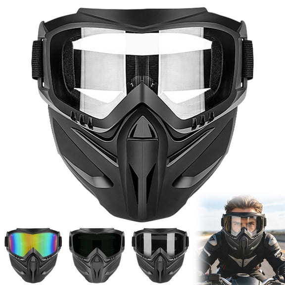 2026 Upgraded Detachable Full Face Safety Goggle Mask, Protective Wrap Around Facial Shield for Daily Outdoor Working, Household Protection & Multi-scene Face Coverage
