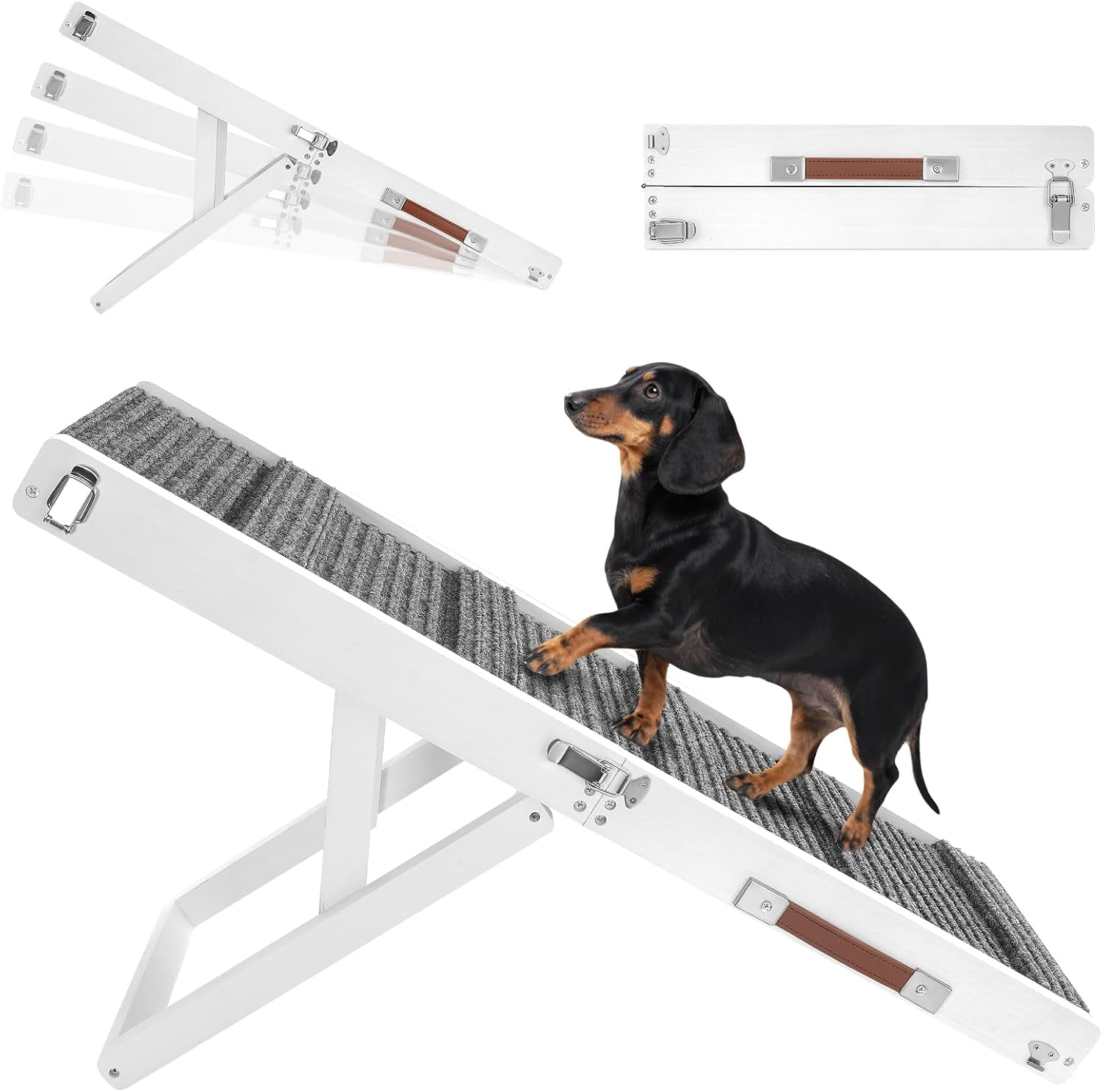 Mini Dog Ramp 2026 Upgraded Dog Ramp for Couch, Foldable Small Dog Ramp for Sofa, 4 ...