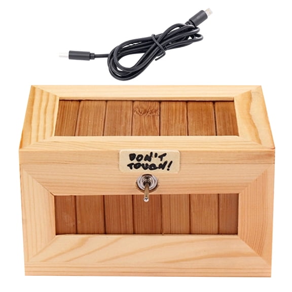 2026 Upgraded Don’t Touch Useless Box – The Most Useless Machine Ever Made! USB Powered, Wood Crafted, Tiger-Themed Fun for Everyone (Style B,Small)