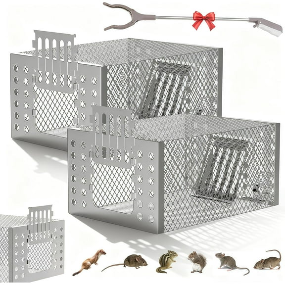 2026 Upgraded Eaglever Mouse Trap, Eaglever Rat Trap, Automatic Rat Trap, Automatic Mouse Trap, Stainless Steel Continuous Automatic Mouse Cage Trap, Easy to Set Mice Catcher (2 Pcs)