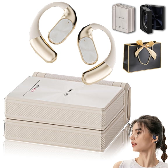 2026 Upgraded Ear Buds Dual Fold, Open Ear Wireless Dual Fold Bt Earbuds, Noise Cancelling Sport Ear, with Ipx5 Waterproof & Sweatproof for Running, Working, Studying (1PC-B)