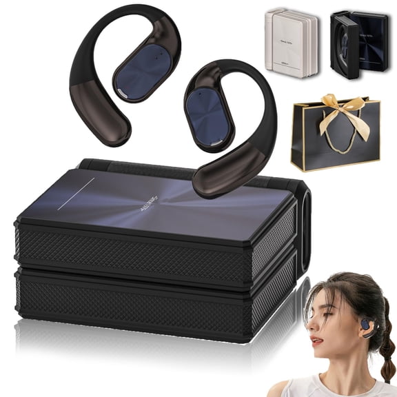 2026 Upgraded Ear Buds Dual Fold, Open Ear Wireless Dual Fold Bt Earbuds, Noise Cancelling Sport Ear, with Ipx5 Waterproof & Sweatproof for Running, Working, Studying (1PC-A)