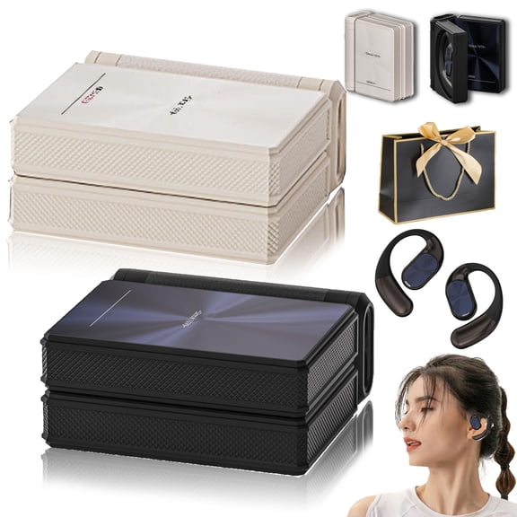 2026 Upgraded Ear Buds Dual Fold, Open Ear Wireless Dual Fold Bt Earbuds, Noise Cancelling Sport Ear, with Ipx5 Waterproof & Sweatproof for Running, Working, Studying (2PC-C)