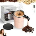 thumbnail image 1 of 2026 Upgraded Electric Coffee Mug with A Built-in LCD Thermometer, Perfect for Brewing Coffee, Milk, Cocoa, Etc. Rechargeable, Automatic Self Stirring Cup with Lid (Pink), 1 of 8