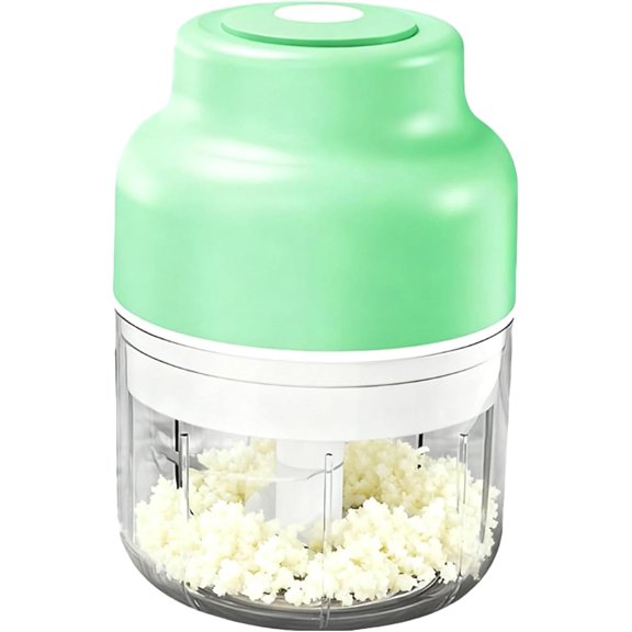 2026 Upgraded Electric Mini Garlic Chopper - Portable Wireless Food Processor with 6 Stainless Steel Blades, USB Rechargeable Vegetable Mincer for Garlic, Onion, Chili,and Nuts (B)
