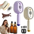 thumbnail image 1 of 2026 Upgraded Electric Steam Brush, Rechargeable Hair Brush with Water Spray, Wet Electric Hairbrush, Red Light Air Cushion Mister, Reduce Frizz, Nourishes Hairs, Anti-Static (2pc-white+purple), 1 of 9