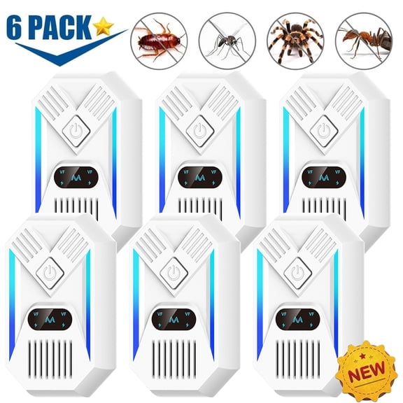 2026 Upgraded Electronic Pest Control Plug in, 6 Pack Ultrasonic Pest Repeler for Mice, Roaches, Mosquitoes, Rats, Rodent, Cockroaches, Spiders, Bugs, Mouse Deterrent for Home, Garage, Office