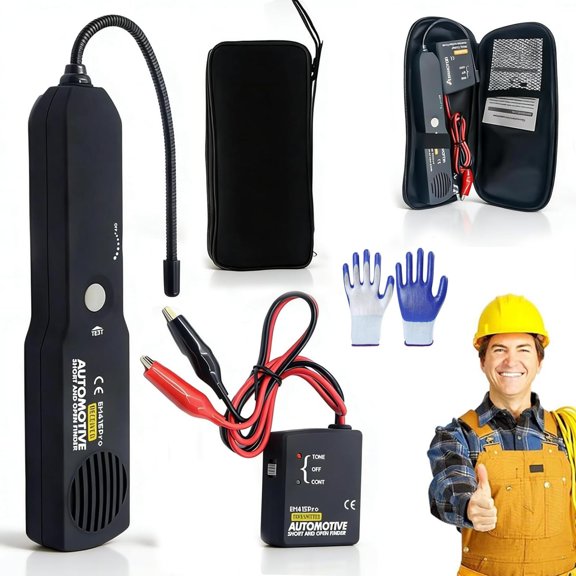 2026 Upgraded Em415 Pro Broken Wire Detector Tool, Circuit Tracer Pro Tester for Automotive Electrical Open and Short Finder, Wire Tracer with Tone Generator and LED Indicator (A)
