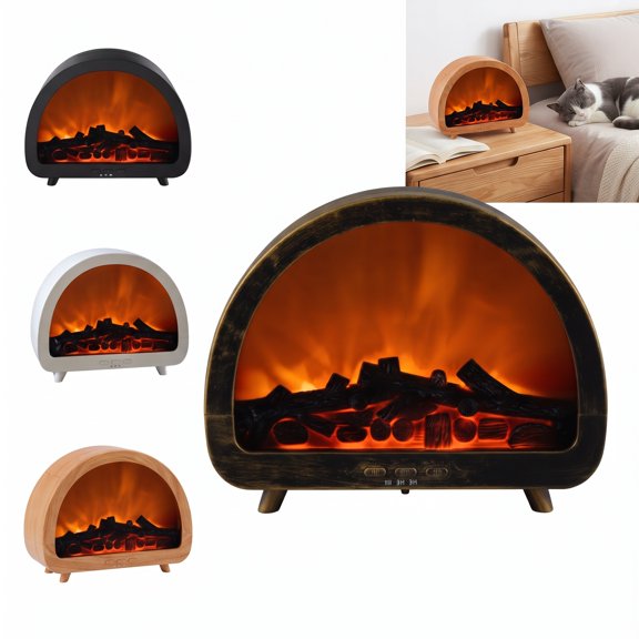 2026 Upgraded Fireplace-Style Essential Oil and Aromatherapy Diffuser, 200 mL Ultrasonic Cool Mist Humidifier, with Remote Control, Auto-Shutdown, and Timer Functions, Suitable for Home, Office, and