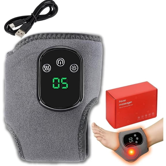 2026 Upgraded Foot Massager Foot Renew Triple Method Massager with 3 Vibration Modes & 5 Heat Levels Ankle Massager for Circulation & Pain Relief for Neuropathy (Grey2PCS)