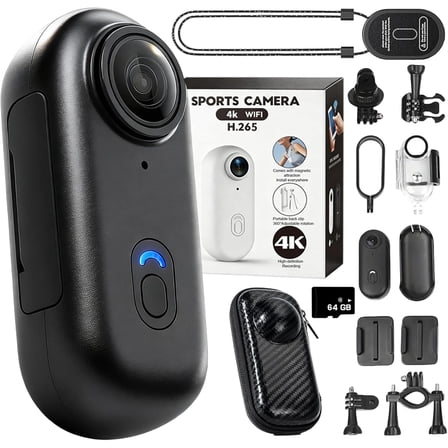 2026 Upgraded HD Action Camera, 4K Waterproof Motorcycle Camera with 170° Wide Angle, Wearable Body Cam for Vlogging and Outdoor Adventures