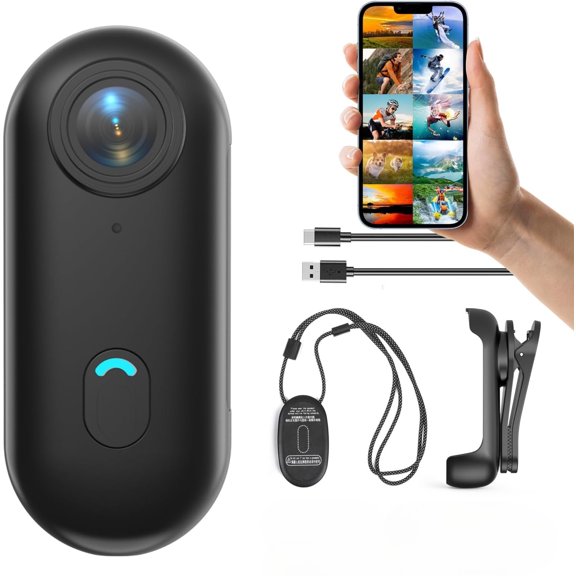 2026 Upgraded HD Action Camera, POV Camera with 1080p Resolution, Mini Wearable Body Adventure Action Cam with Audio Video Recording