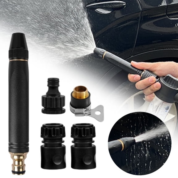 2026 Upgraded High-Pressure Car Wash Nozzle Set with 4 Connectors, Adjustable Garden Hose Sprayer for Car Washing, Patio Cleaning & Yard Watering