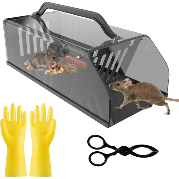2026 Upgraded Humane Rat Trap, Live Animal Trap Outdoor & Indoor Use, Reusable Automatic Continuous Mouse Traps Cage Small Rodent Trap for Mice, Rats, Chipmunks, Voles, Easy Catch & Release