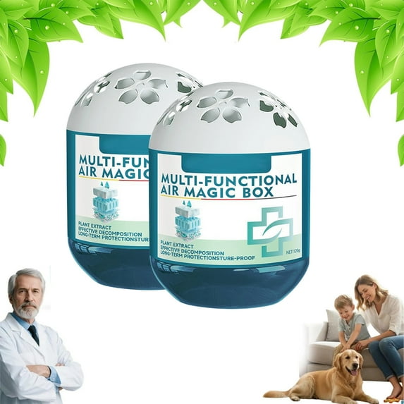 2026 Upgraded Indoor Air Purification Dust Removal Magic Box, Automatic Dust-Sucking & Plant-Based, Multi Functional Air Magic Box Dust Cleaner, No Electricity & Noise for Any Room(2PCS)