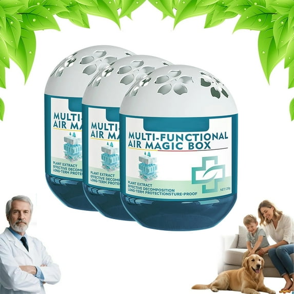 2026 Upgraded Indoor Air Purification Dust Removal Magic Box, Automatic Dust-Sucking & Plant-Based, Multi Functional Air Magic Box Dust Cleaner, No Electricity & Noise for Any Room(3PCS)