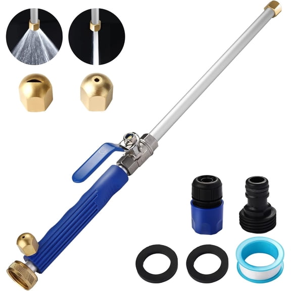 2026 Upgraded Jet Nozzle Power Washer for Garden Hose, Includes 2 High-Pressure Nozzles and Quick Connectors | Hydro Jet High Pressure Washer Tools(Blue)