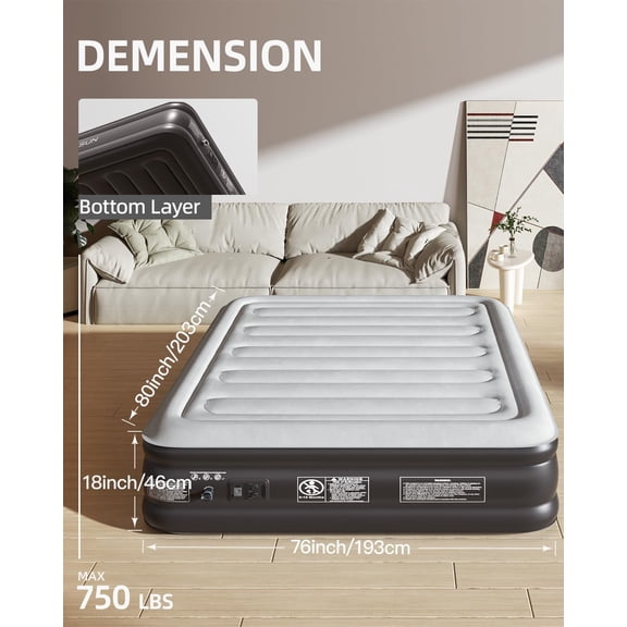 2026 Upgraded King Air Mattress with Built in Pump