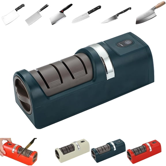 2026 Upgraded Knife Sharpener Electric – Scissor Honing Tool, Automatic Blade Grinder | Professional Edge Polishing Machine, Rechargeable Cutter Refiner, Sharpener for Kitchen Tasks